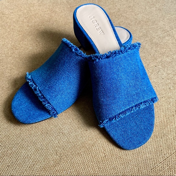 J. Crew Shoes - NWOB J. Crew Low Heel Mules in Denim sz 9